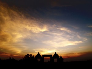 sunset boko temple